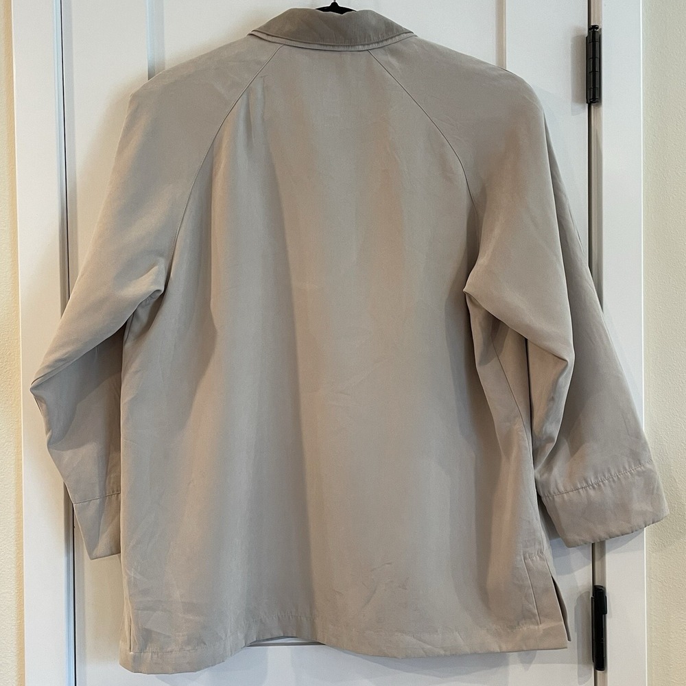 London Fog Womens Barn Chore Coat Jacket Faux Suede Tan Brown Collar Pockets L - Picture 3 of 16